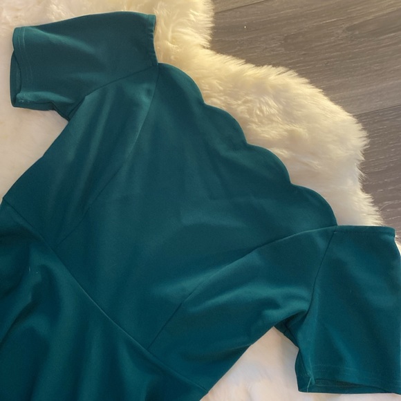 Off the Shoulder Scallop Dress - Picture 2 of 3